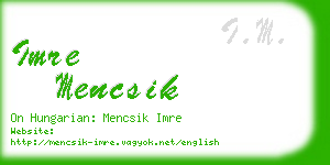 imre mencsik business card